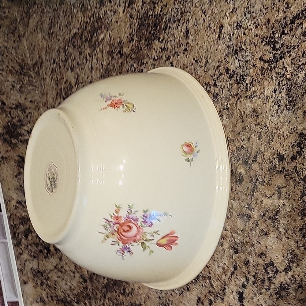 Vintage Homer Laughlin Floral Cream Mixing Bowl Set (3) Spring Wreath - Picture 6 of 7